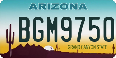 AZ license plate BGM9750