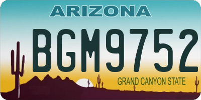AZ license plate BGM9752