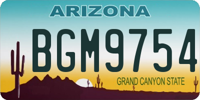 AZ license plate BGM9754
