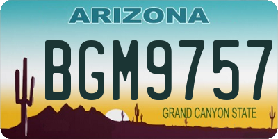AZ license plate BGM9757