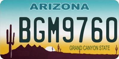 AZ license plate BGM9760