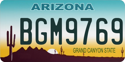 AZ license plate BGM9769