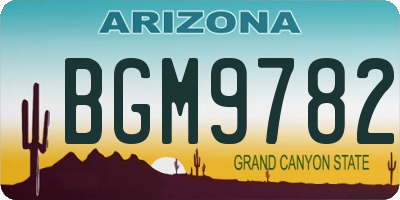 AZ license plate BGM9782
