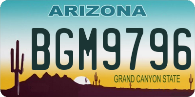 AZ license plate BGM9796