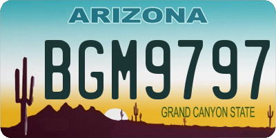 AZ license plate BGM9797