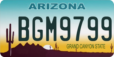 AZ license plate BGM9799