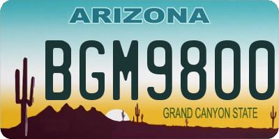 AZ license plate BGM9800