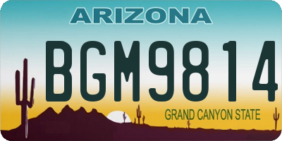 AZ license plate BGM9814