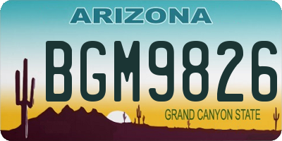 AZ license plate BGM9826
