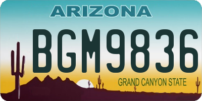 AZ license plate BGM9836