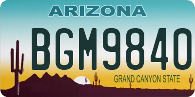 AZ license plate BGM9840
