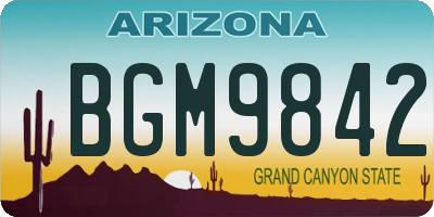 AZ license plate BGM9842