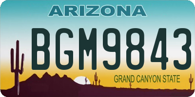 AZ license plate BGM9843