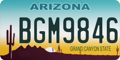 AZ license plate BGM9846
