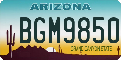 AZ license plate BGM9850