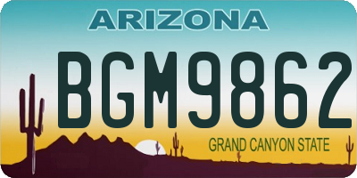 AZ license plate BGM9862