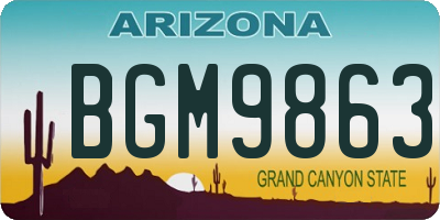 AZ license plate BGM9863