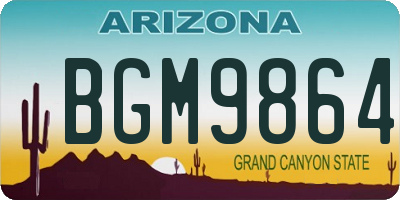 AZ license plate BGM9864
