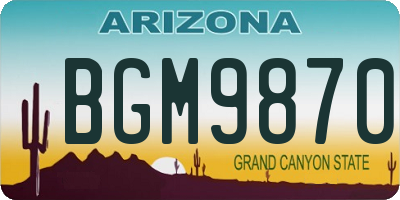 AZ license plate BGM9870