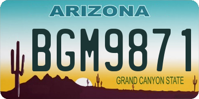 AZ license plate BGM9871