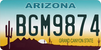 AZ license plate BGM9874
