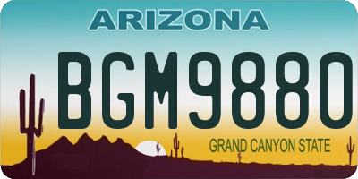 AZ license plate BGM9880