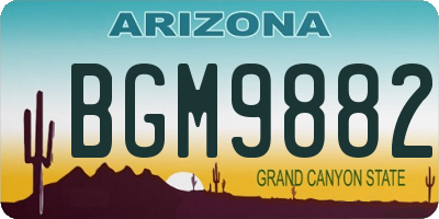 AZ license plate BGM9882