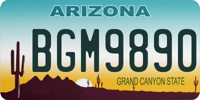 AZ license plate BGM9890