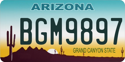 AZ license plate BGM9897