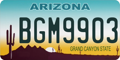 AZ license plate BGM9903