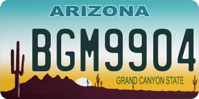 AZ license plate BGM9904