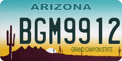 AZ license plate BGM9912