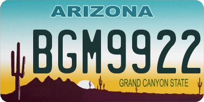 AZ license plate BGM9922