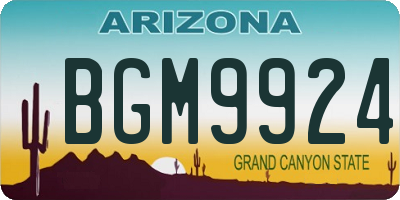 AZ license plate BGM9924