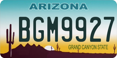 AZ license plate BGM9927