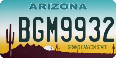 AZ license plate BGM9932