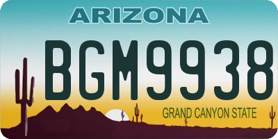 AZ license plate BGM9938