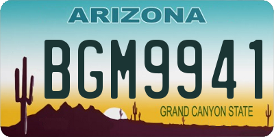 AZ license plate BGM9941
