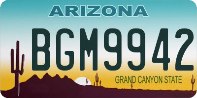 AZ license plate BGM9942