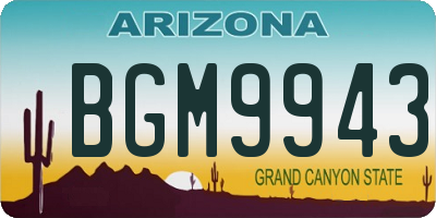 AZ license plate BGM9943