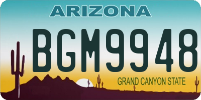AZ license plate BGM9948