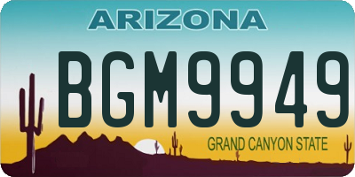 AZ license plate BGM9949