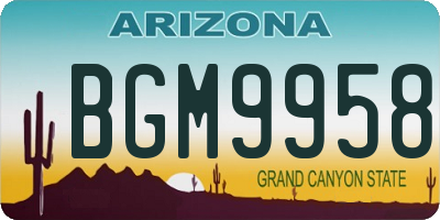 AZ license plate BGM9958