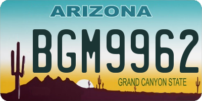 AZ license plate BGM9962