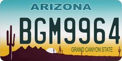 AZ license plate BGM9964
