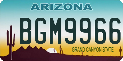 AZ license plate BGM9966
