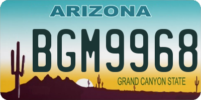 AZ license plate BGM9968
