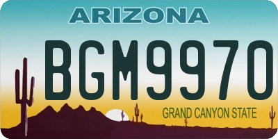 AZ license plate BGM9970