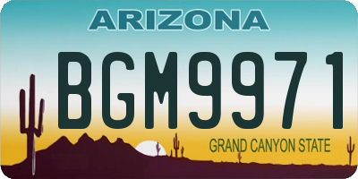 AZ license plate BGM9971
