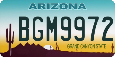 AZ license plate BGM9972